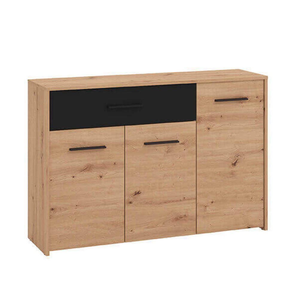 comò tre ante un cassetto moderno minimal in legno cm 119,2 x 33,2 x 80,5 h - TIMBER