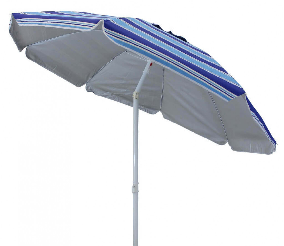 Image of Ombrellone da spiaggia poliestere uv Rotondo 2 m in acciaio,poliestere - AUGUST