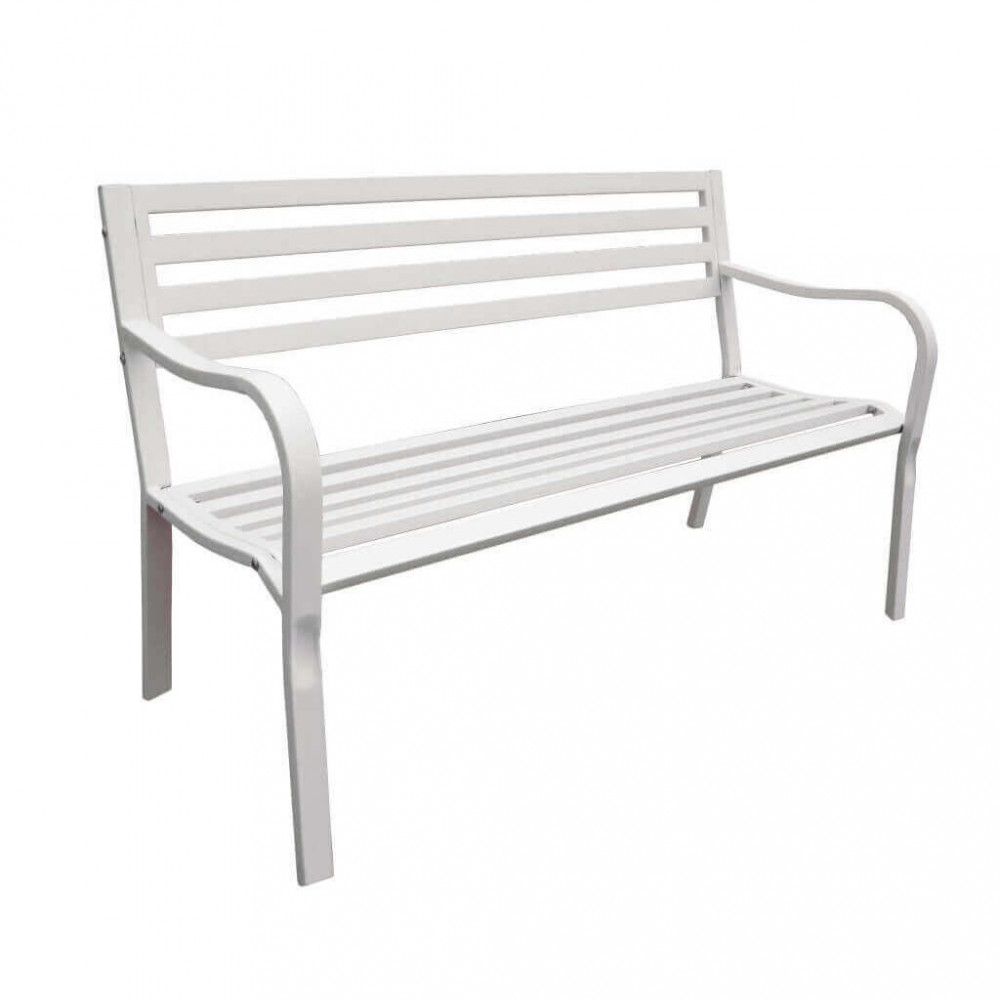 Panchina da Giardino 2 posti in Acciaio,Acciaio cm 128x80x56 - LANA Colore: Bianco