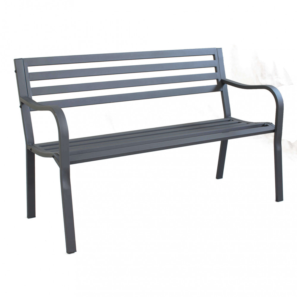 Panchina da Giardino 2 posti in Acciaio,Acciaio cm 128x80x56 - LANA Colore: Antracite
