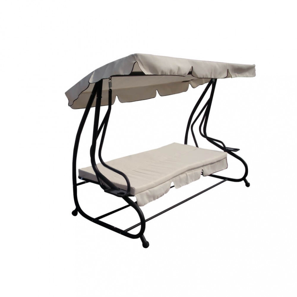 Image of Dondolo Letto da Giardino con cuscini in Acciaio,Tessuto cm x - WAYLON