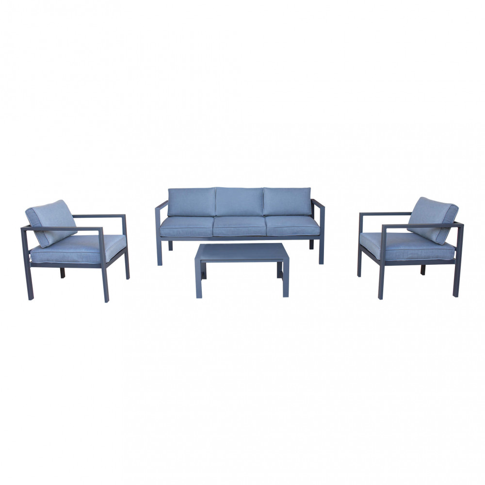 Salotto da Giardino 4 posti in Alluminio cm 184x70x64 - LEX Colore: Antracite