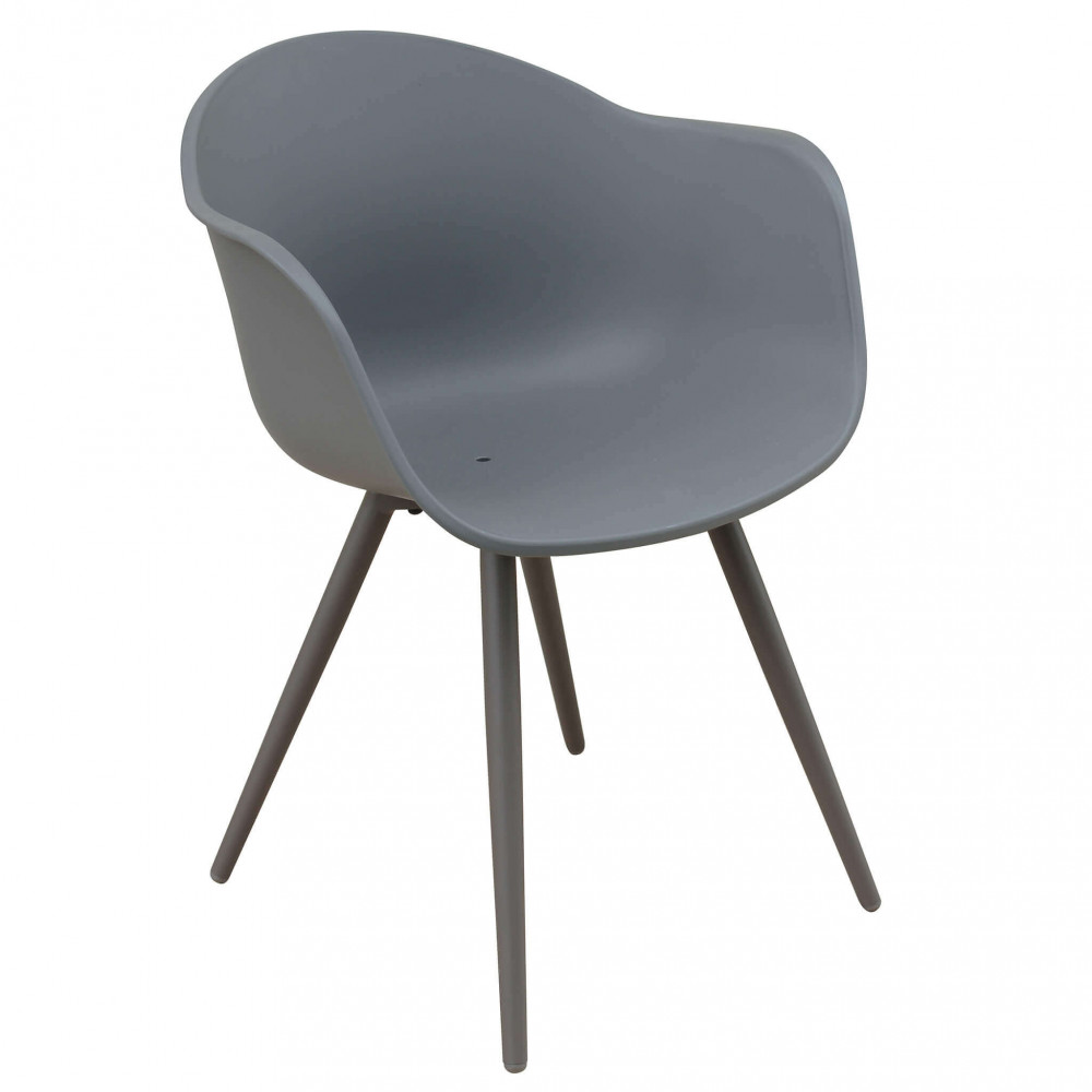 Poltrona da Giardino in Plastica,Alluminio cm 56x61x74 - DYNA Colore: Taupe