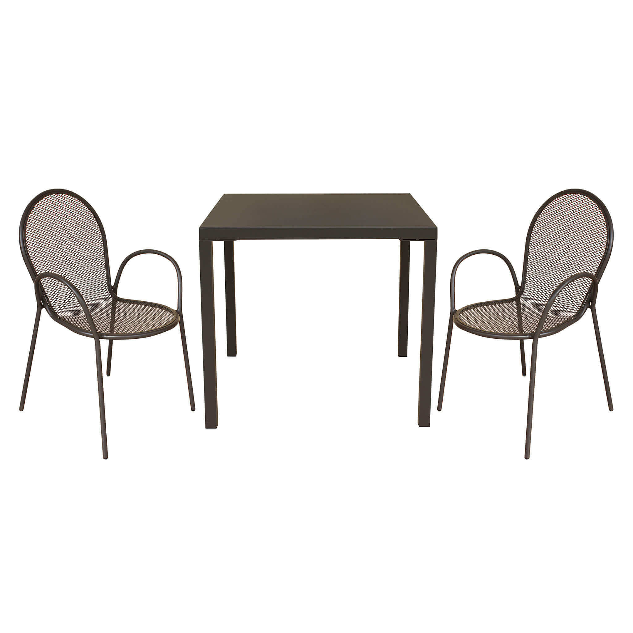 CHAD - set tavolo da giardino con sedie 80x80 Colore: Taupe, Posti: 2
