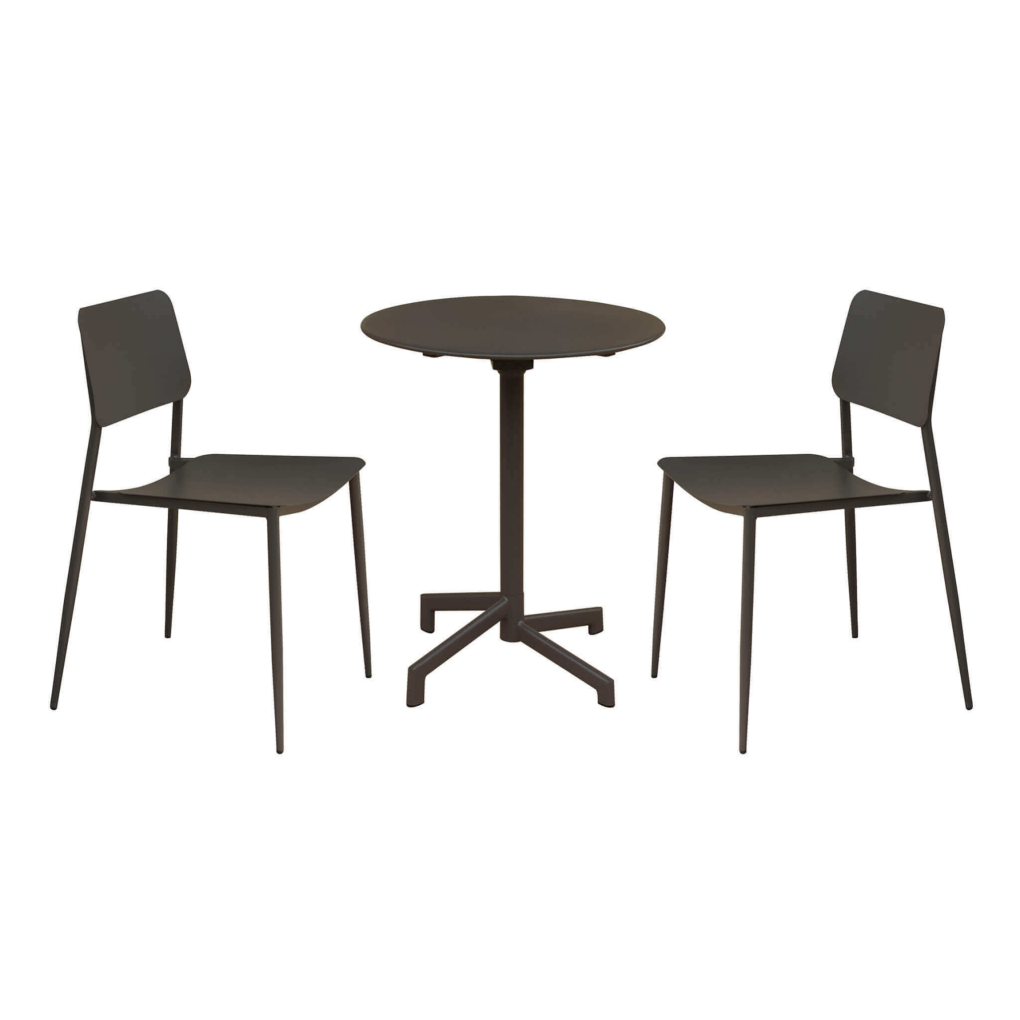 LARRY - set tavolo da giardino con sedie in metallo cm Ø 60x74 h Colore: Taupe, Posti: 2