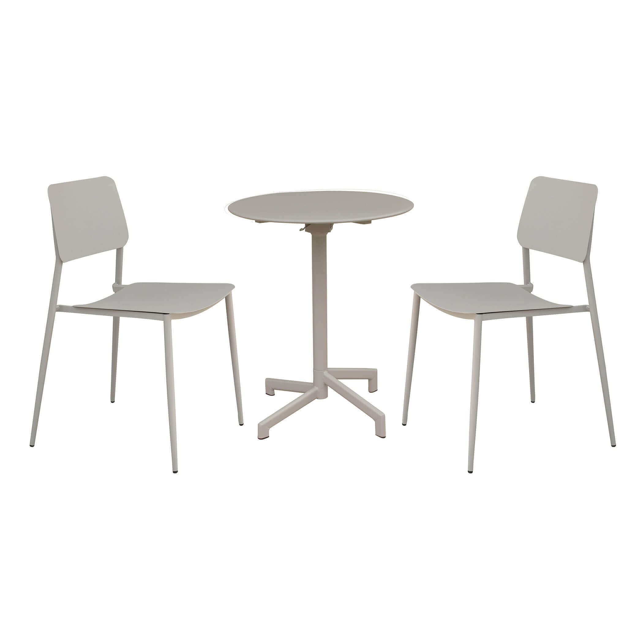 LARRY - set tavolo da giardino con sedie in metallo cm Ø 60x74 h Colore: Tortora, Posti: 2