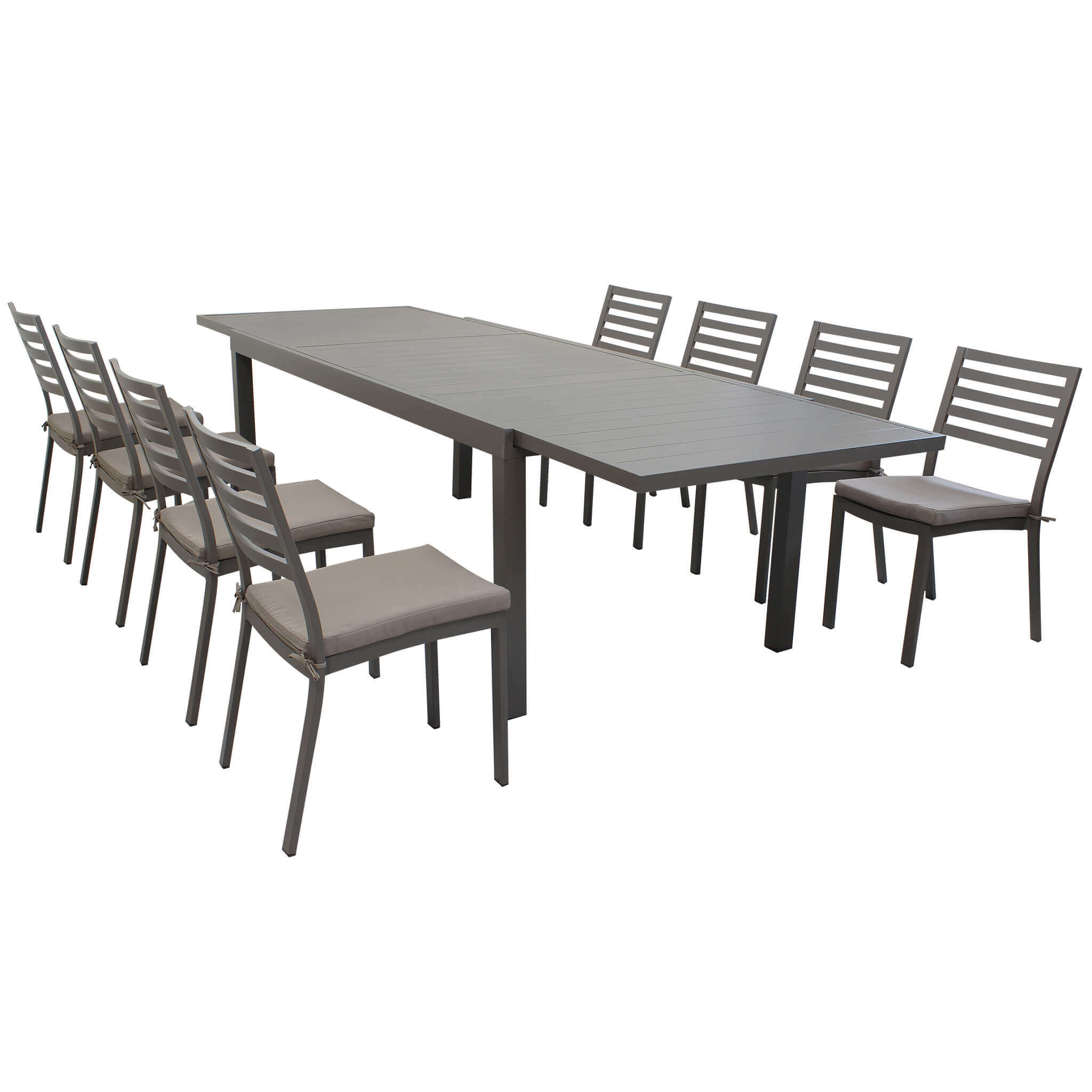 DAVID - set tavolo da giardino con sedie allungabile 200/300x100 Colore: Taupe, Posti: 8