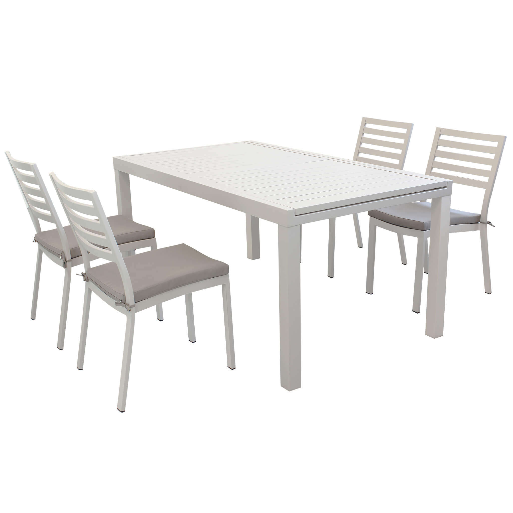 DAVID - set tavolo da giardino con sedie allungabile 160/240x90 Posti: 4, Colore: Tortora