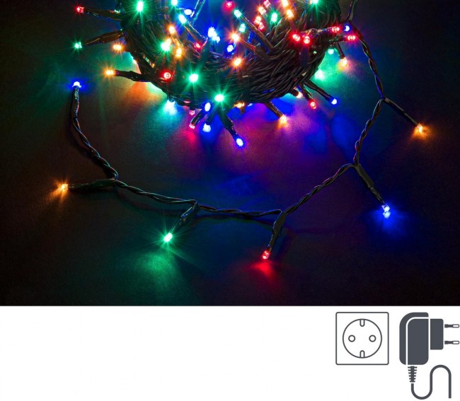 Luci Natale 500 LED Multicolore, Filo Verde 3mm, IP44 (6 Pezzi)