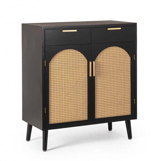 Credenza 2 ante 2 cassetti nera ( Pezzi) - JOSIE