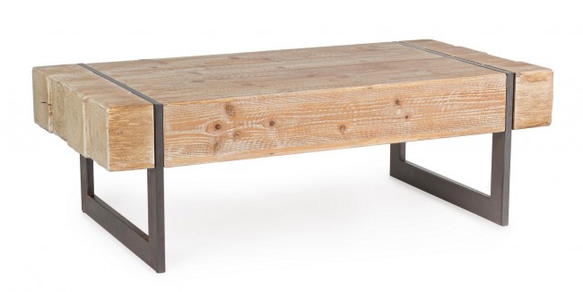Tavolino industrial in legno e acciaio 120X60 - THEO
