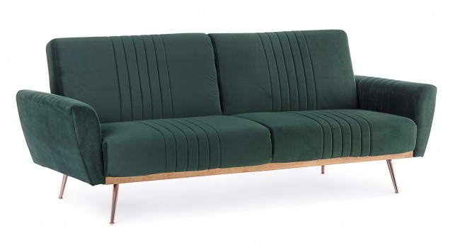 Divano Letto Velluto Verde Scuro - JACK