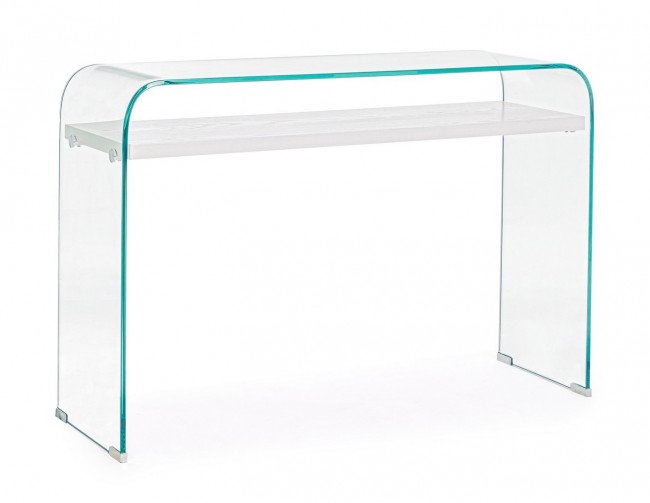 Consolle 2 piani Wood Bianca 110X35 - SARA