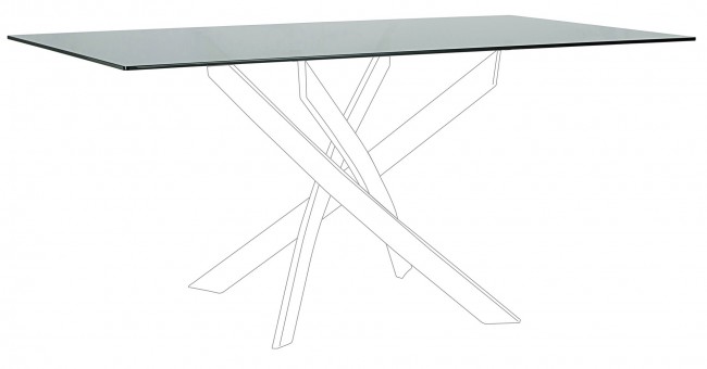 Piano Rettangolare Tavolo Fume' 160X90 - GEORGE