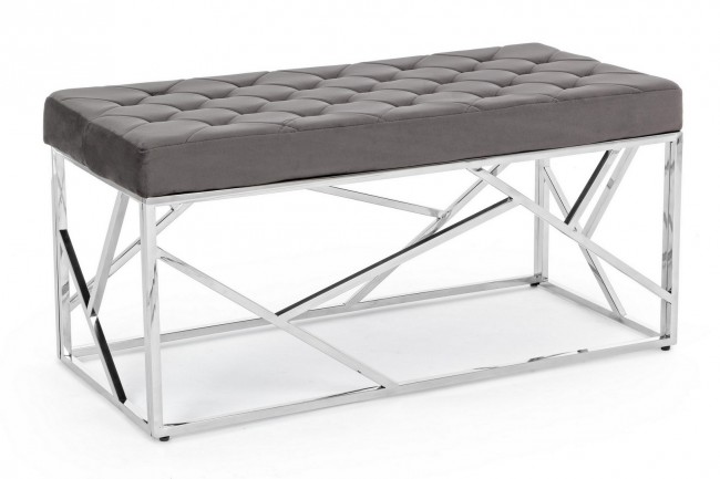 Panca Velluto Grigia 97X44 - GAVIN
