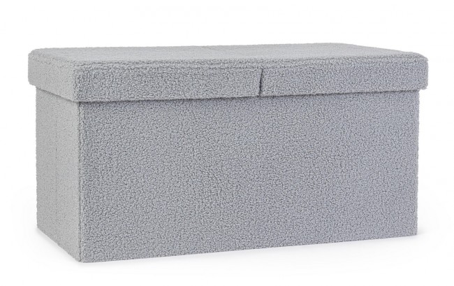 Pouf ContenitorePieg. Ret Boucle Grigia (2 Pezzi) - MARTIN