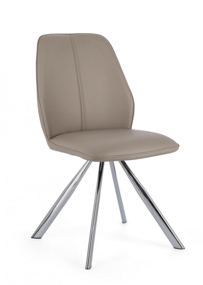 Image of Sedia in Ecopelle Tortora (4 Pezzi) - MAXWELL