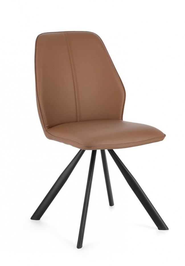 Image of Sedia in Ecopelle Cognac (4 Pezzi) - MAXWELL