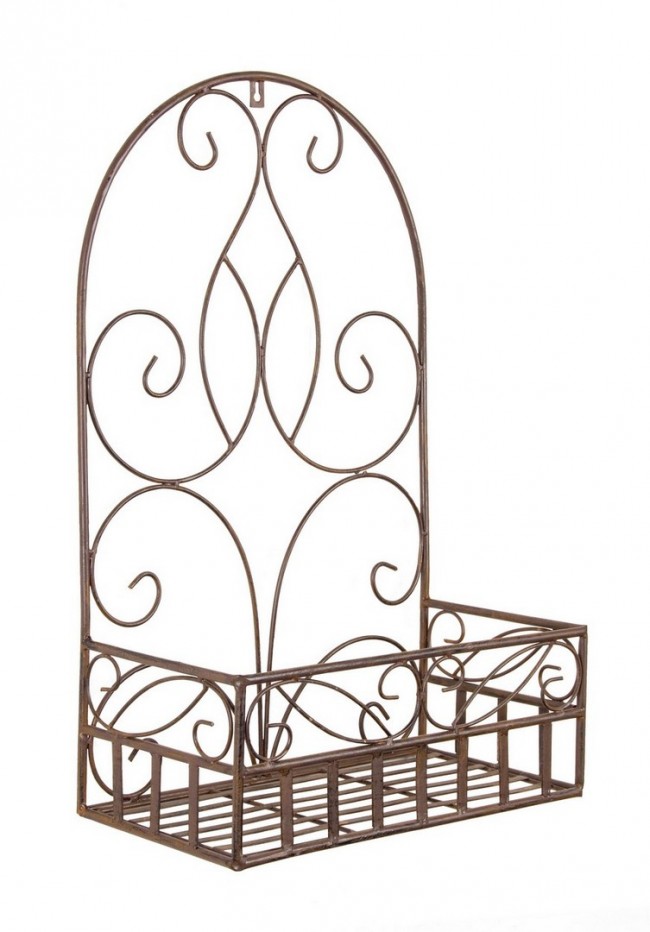 Porta Fiore Parete rettangolare Marrone L (4 Pezzi) - EMMA