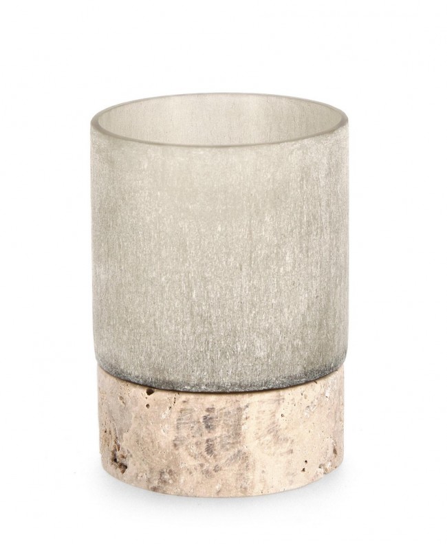 Vaso Mirissa Vt Beige con Base H13