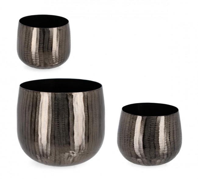 Set 3 Porta Vaso Antracite - MEI-JING