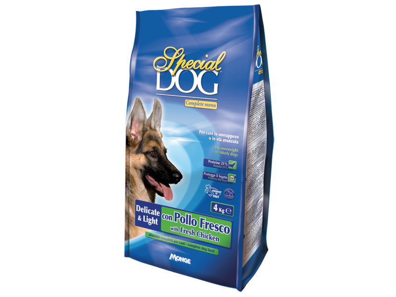 Image of Croccantini pollo fresco per cani adulti 4KG Monge Special Dog 4 sacchi