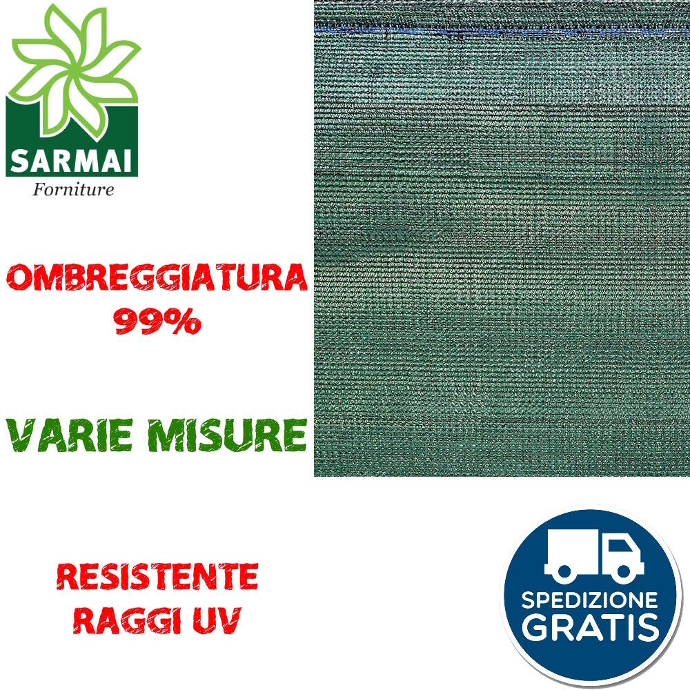 Rete telo Ombreggiante Frangivista Frangisole verde Schermatura 99% al  metro BUD