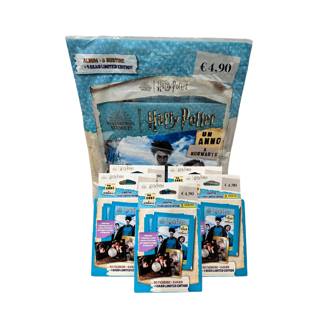 Starter Pack  + 5 Blister (25 Bustine) Harry Potter Un Anno a Hogwarts Panini