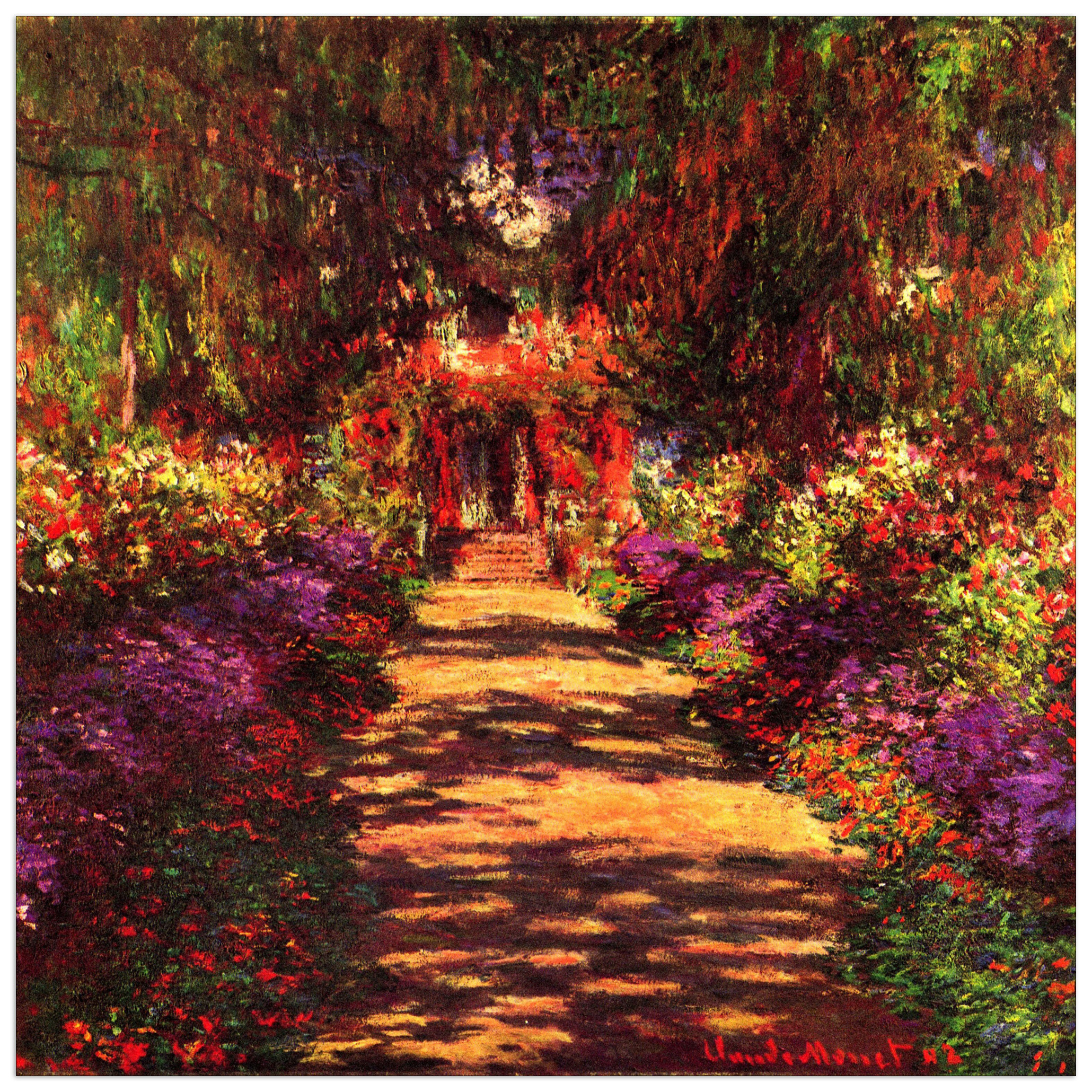Pannello MDF - Path in Monets garden in Giverny  - Monet Claude 70X 70 CM