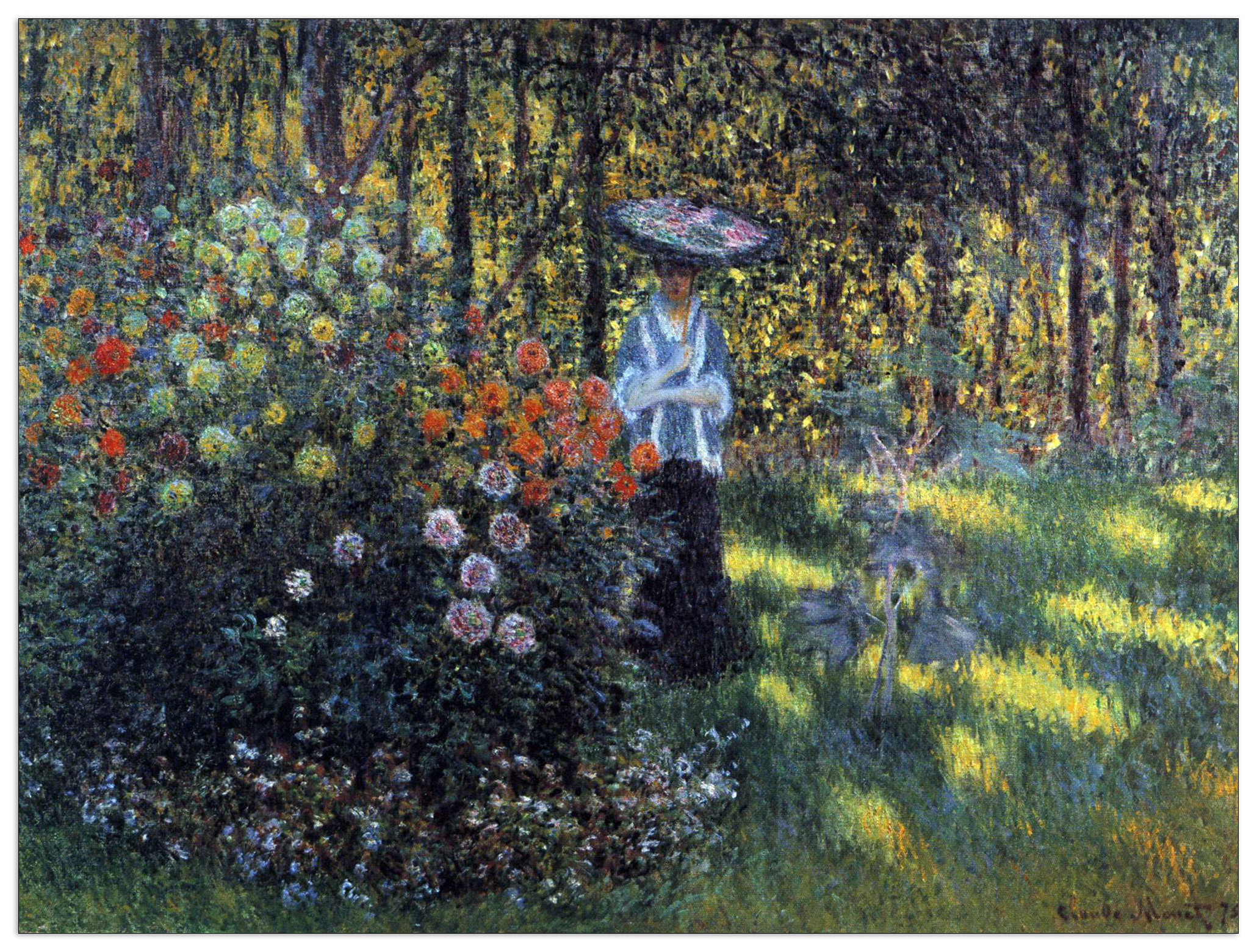 P. MDF-Woman with a parasol in the garden of Argenteuil-Monet Claude 120X 90 CM