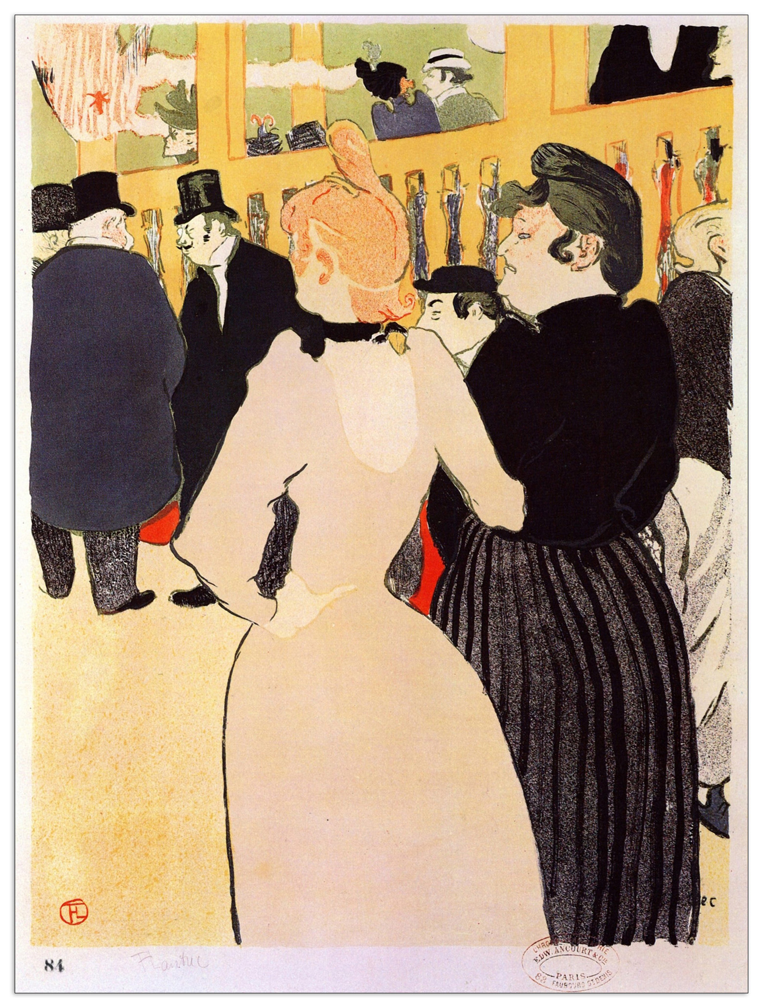 P. MDF-At the Moulin Rouge, la Goulue and her sister-Toulouse-Lautrec 60X 80 CM