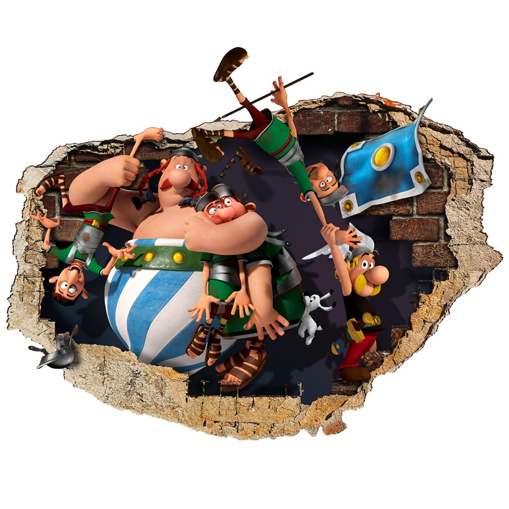 Image of ASTERIX &amp; OBELIX - Adesivo murale parete 3D wall sticker camera bimbi Misura: 150x100 cm cod009