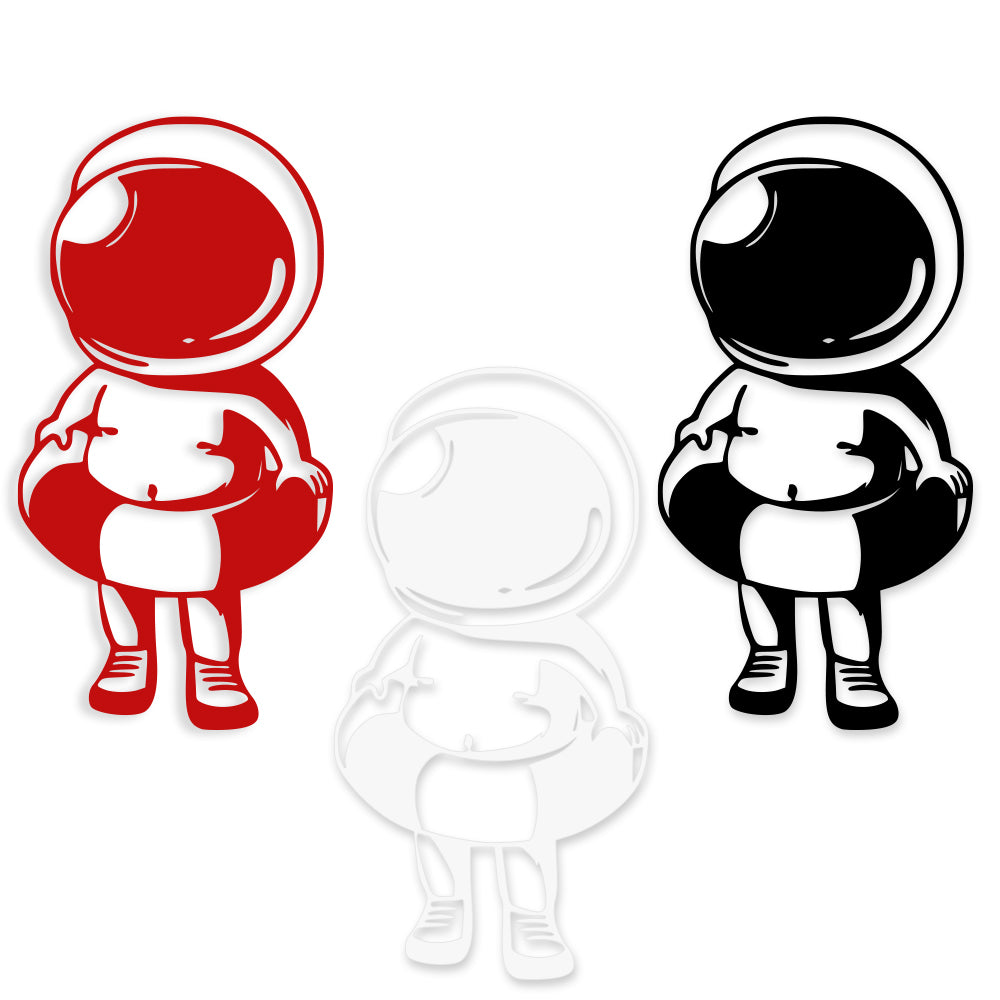 Image of BABY ASTRONAUTA - Adesivo murale wall sticker in vinile 55x108 cm Colore: bianco