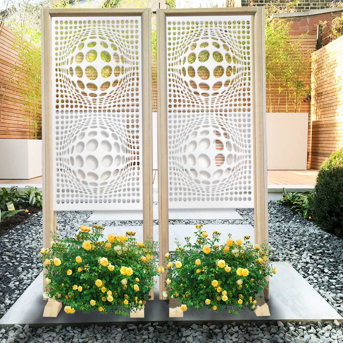 Image of BALLS - Separè - Paravento modulabile - 70x190cm - in Legno e PVC Colore: bianco