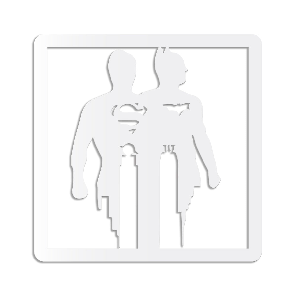 BATMAN & SUPERMAN - Quadro moderno in pvc solido 48 x 48cm - Foto 5 di 5