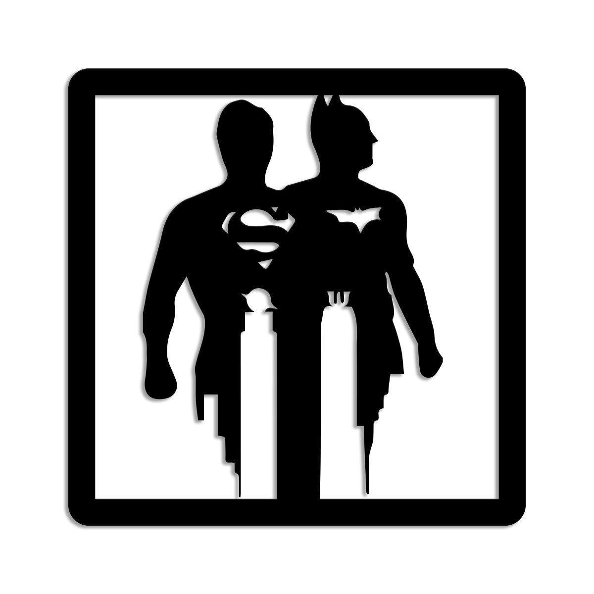 BATMAN & SUPERMAN - Quadro moderno in pvc solido 48 x 48cm - Foto 4 di 5