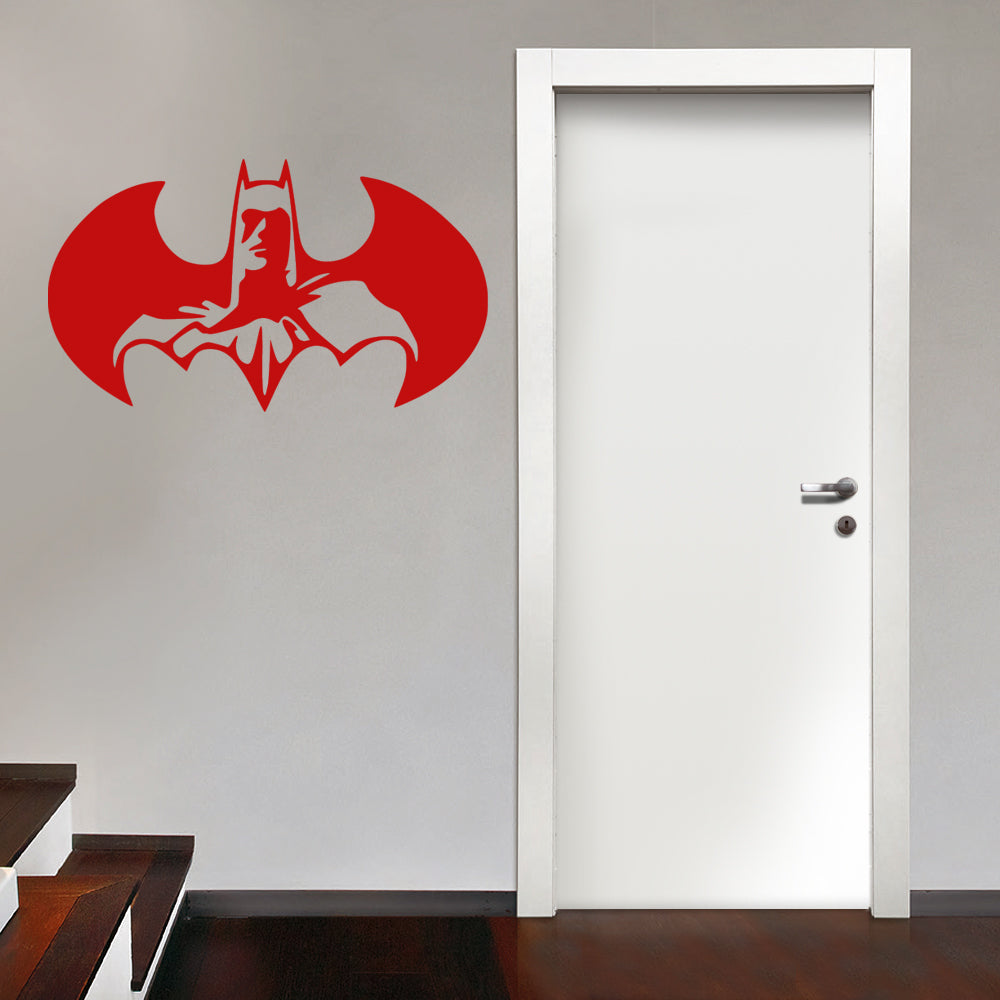 Image of BATMAN - Adesivo murale wall sticker in vinile 55x95 cm Colore: Rosso