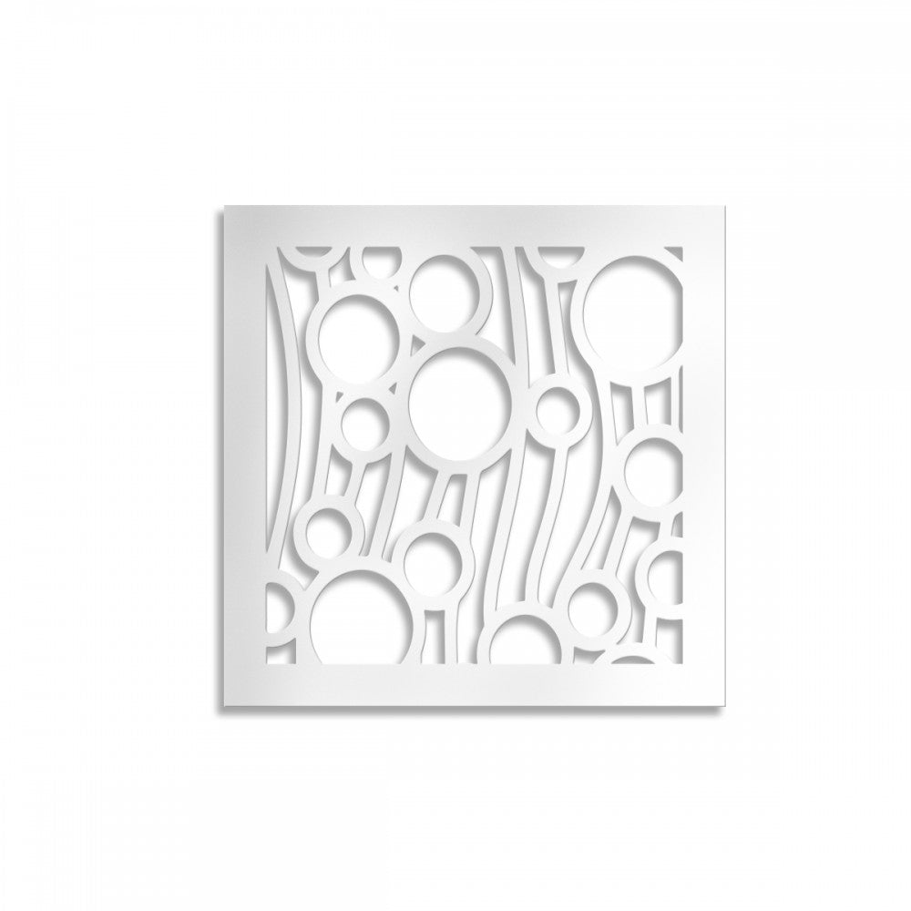 BOLLE - Quadro pannello in forex traforato con 1cm di spessore Misura: 48x48 cm, Colore: bianco