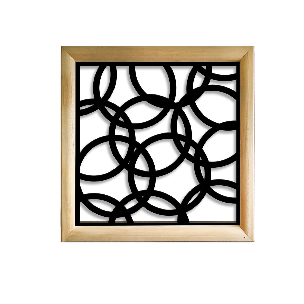 CERCHI SMALL - Moduli Decorativi in Legno e PVC Misura: 98x98 cm, Colore: nero