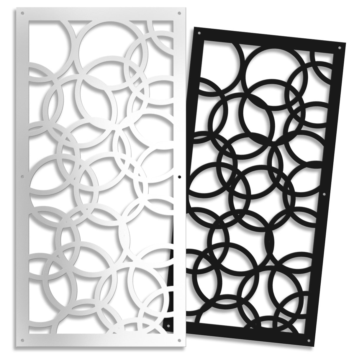 CERCHI SMALL - Pannello in PVC traforato -1cm spessore Colore: bianco, Misura: 98x198 cm