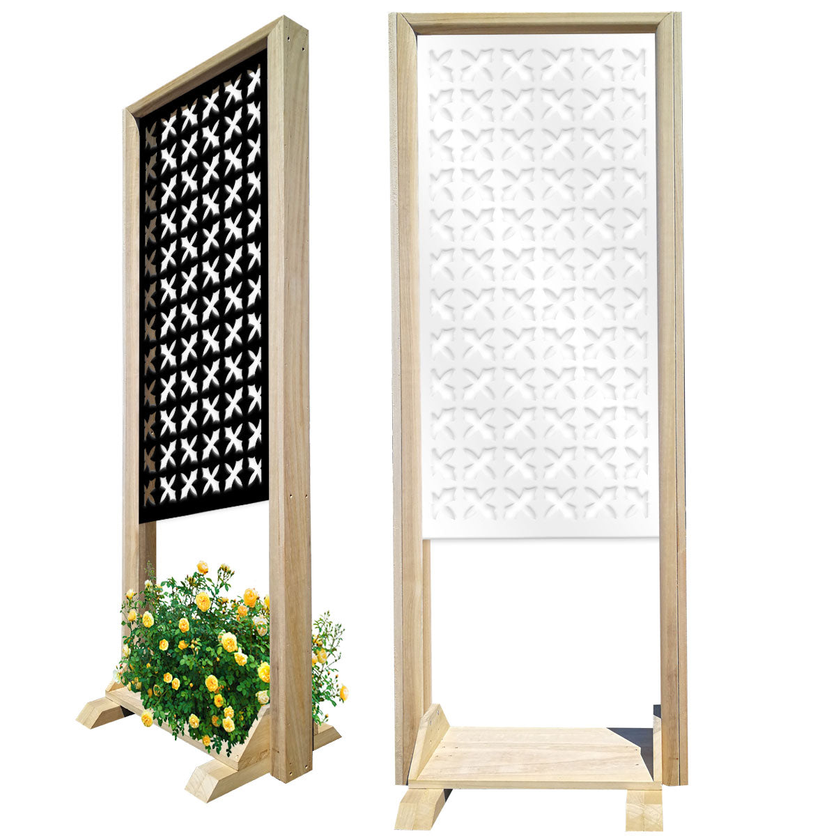 CRUSADES - Separè - Paravento modulabile - 70x190cm - in Legno e PVC Colore: nero