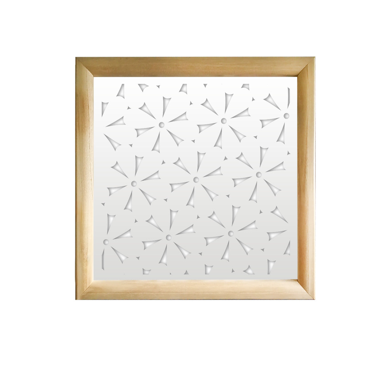DAISY - Moduli Decorativi in Legno e PVC Misura: 48x48 cm, Colore: bianco