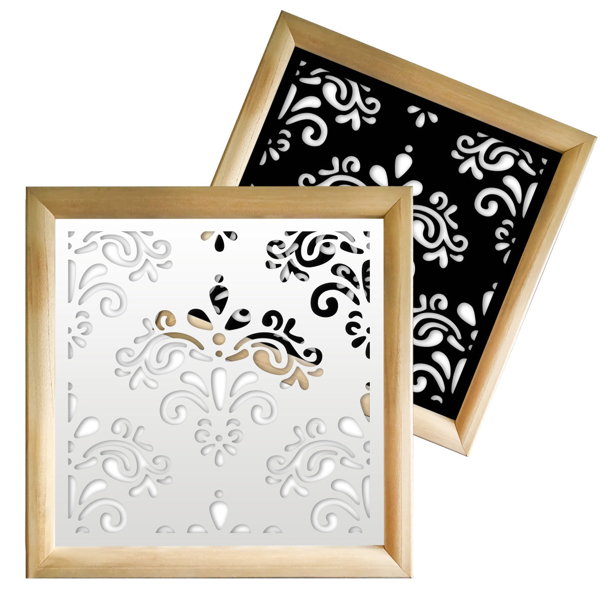 DAMASCO - Moduli Decorativi in Legno e PVC Colore: nero, Misura: 98x98 cm
