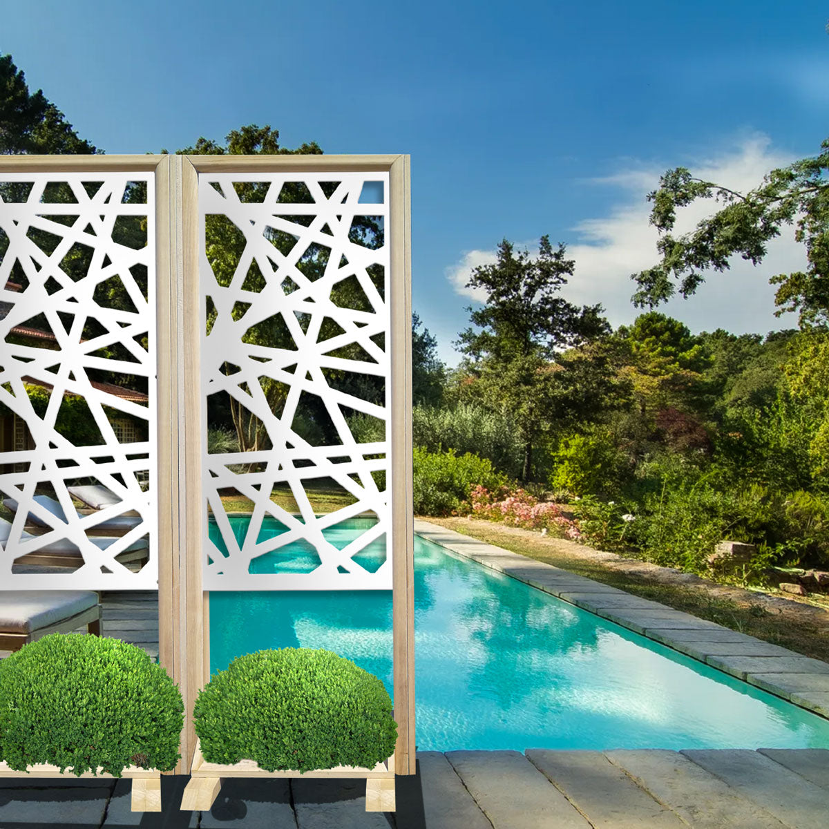 DIAGONAL MEDIUM - Separè - Paravento modulabile - 70x190cm - in Legno e PVC Colore: bianco