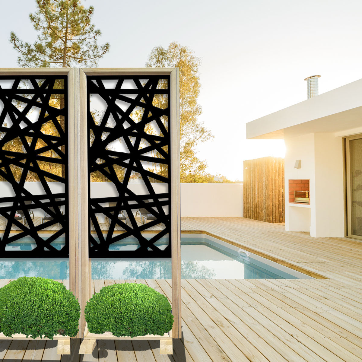 DIAGONAL MEDIUM - Separè - Paravento modulabile - 70x190cm - in Legno e PVC Colore: nero