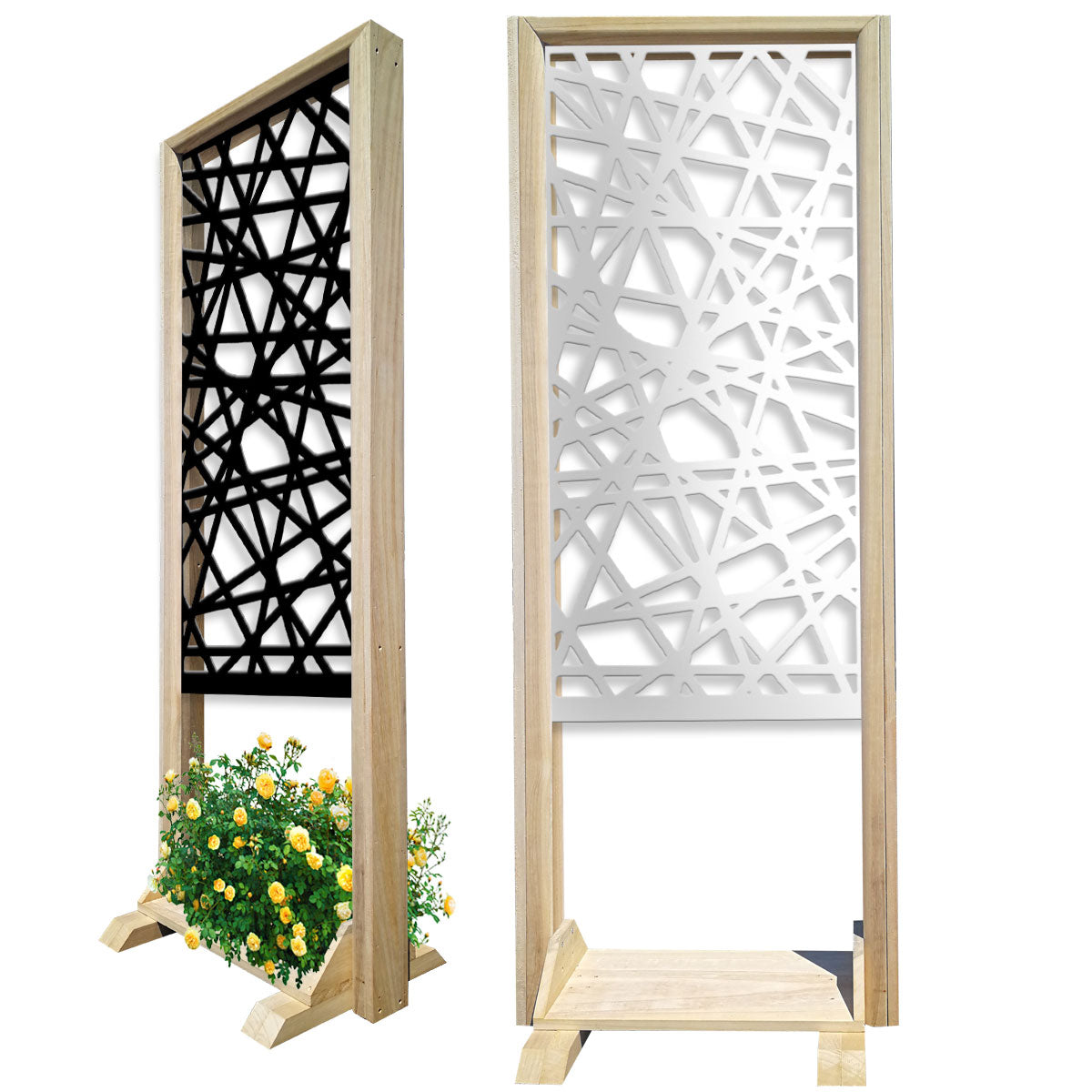 DIAGONAL SMALL - Separè - Paravento modulabile - 70x190cm - in Legno e PVC Colore: nero