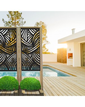 FASCE - Separè - Paravento modulabile - 70x190cm - in Legno e PVC Colore: nero