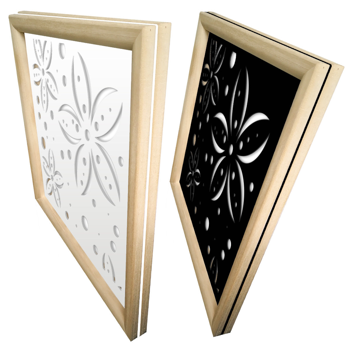 FLOWERS - Moduli Decorativi in Legno e PVC Misura: 73x73 cm, Colore: bianco