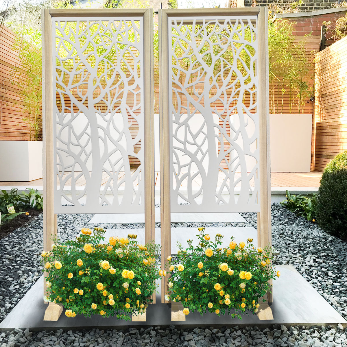 FORESTA - Separè - Paravento modulabile - 70x190cm - in Legno e PVC Colore: bianco