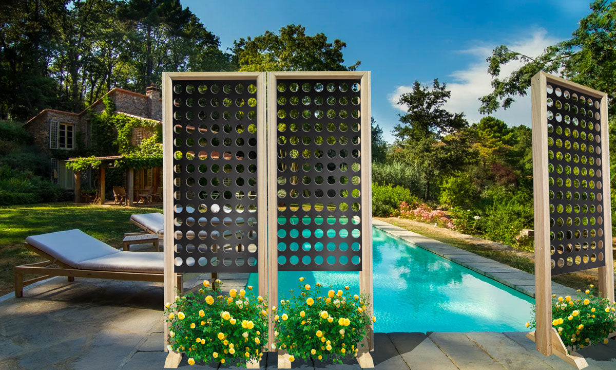 FORI PICCOLI - Separè - Paravento modulabile - 70x190cm - in Legno e PVC Colore: nero